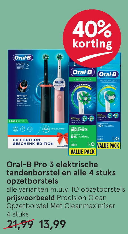 Braun Oral-B   electrische tandenborstel, opzetborstel folder aanbieding bij  Etos - details