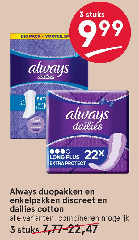 Always   inlegkruisjes, maandverband folder aanbieding bij  Etos - details