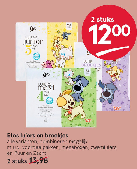 Etos Huismerk   luiers, luierbroekjes folder aanbieding bij  Etos - details