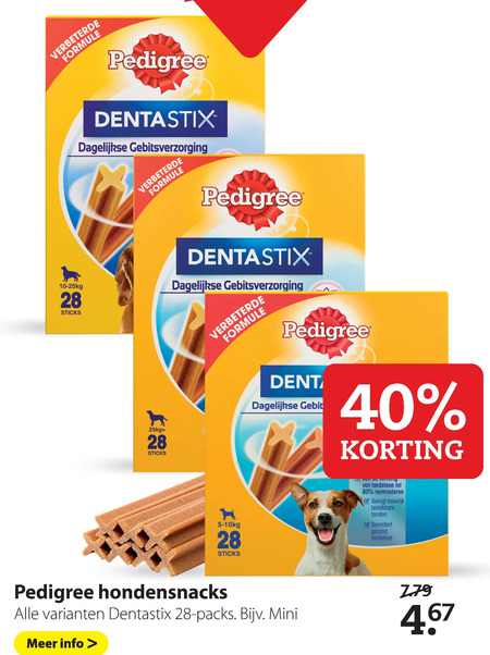 Pedigree Dentastix   hondensnacks folder aanbieding bij  Pets Place - details