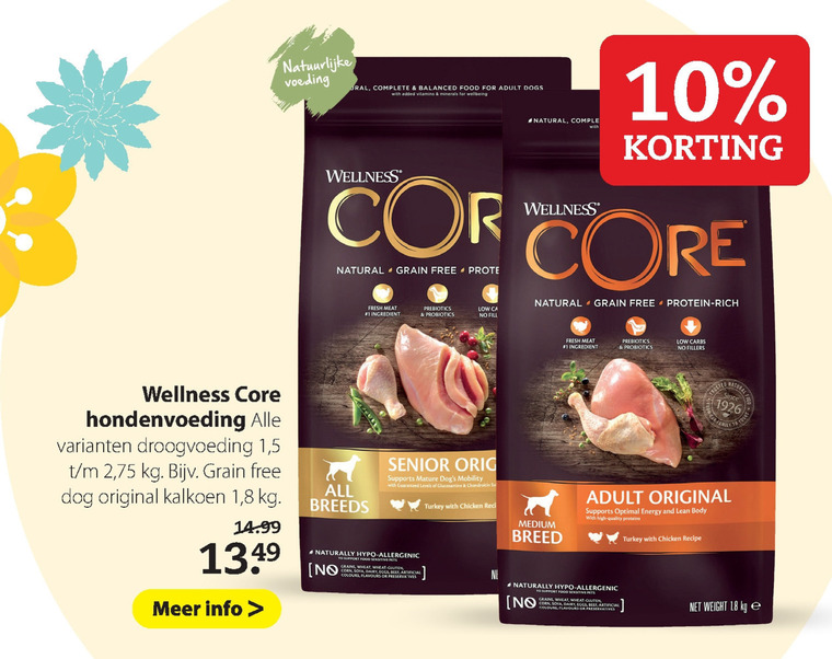 Wellness Core   hondenvoer folder aanbieding bij  Pets Place - details