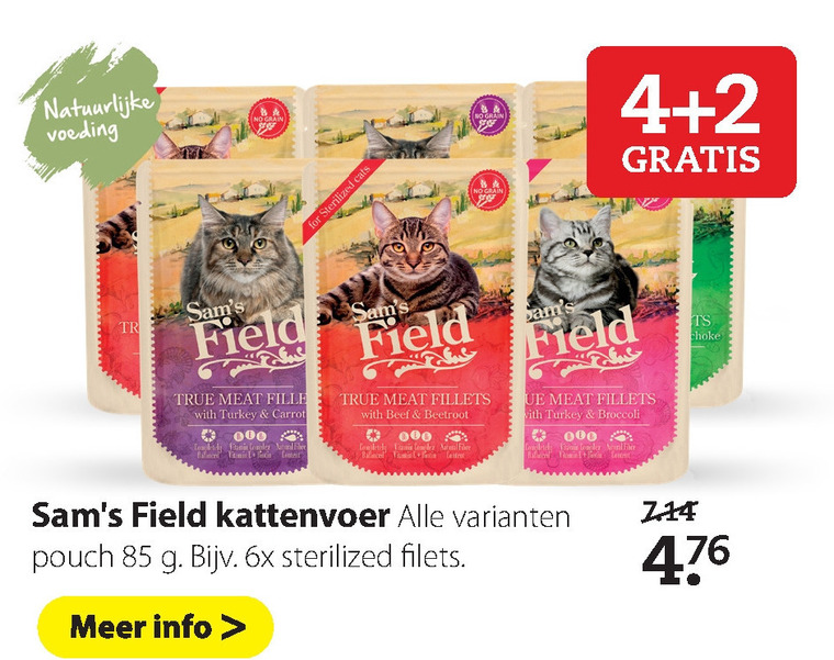 Sams Field   kattenvoer folder aanbieding bij  Pets Place - details