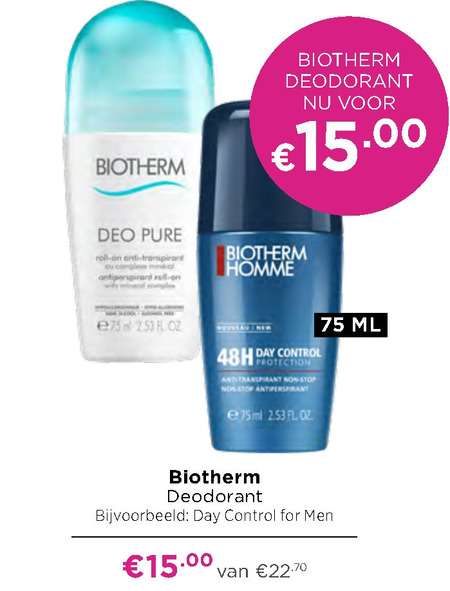 Biotherm   deodorant folder aanbieding bij  Ici Paris XL - details