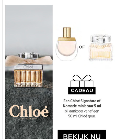 Suradam onze verrader Chloe parfum geschenkset folder aanbieding bij Ici Paris XL - details