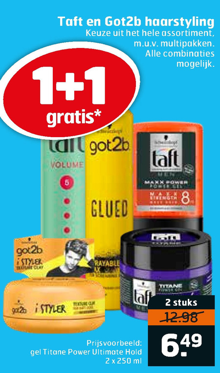 Got2B   haargel, hairspray folder aanbieding bij  Trekpleister - details