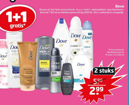 Dove   deodorant, douchegel folder aanbieding bij  Trekpleister - details