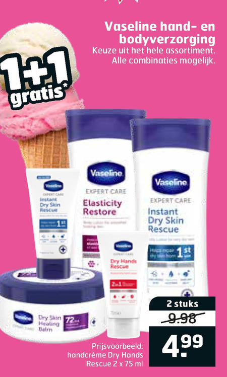 Vaseline   bodylotion, handcreme folder aanbieding bij  Trekpleister - details