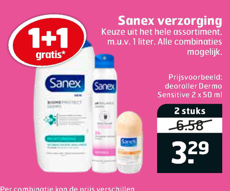 Sanex   douchegel, deodorant folder aanbieding bij  Trekpleister - details