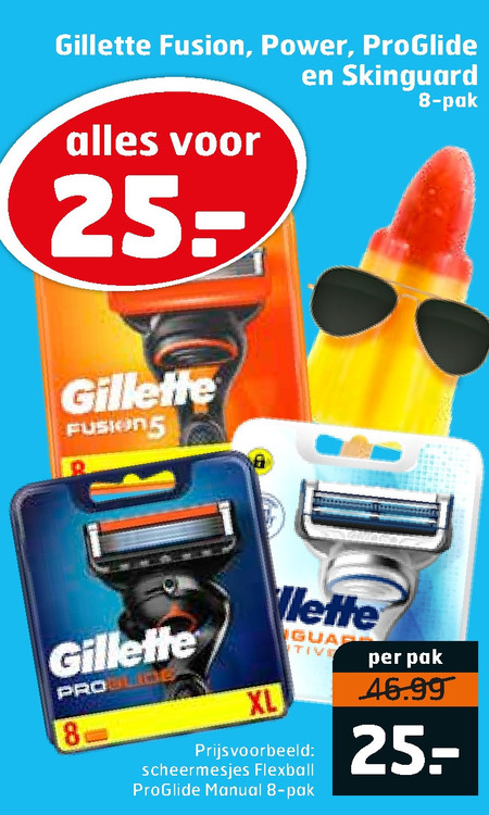 Gillette   scheermesjes folder aanbieding bij  Trekpleister - details