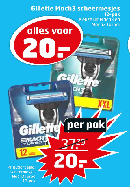 Gillette   scheermesjes folder aanbieding bij  Trekpleister - details