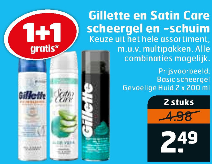 Gillette   scheergel, scheerschuim folder aanbieding bij  Trekpleister - details