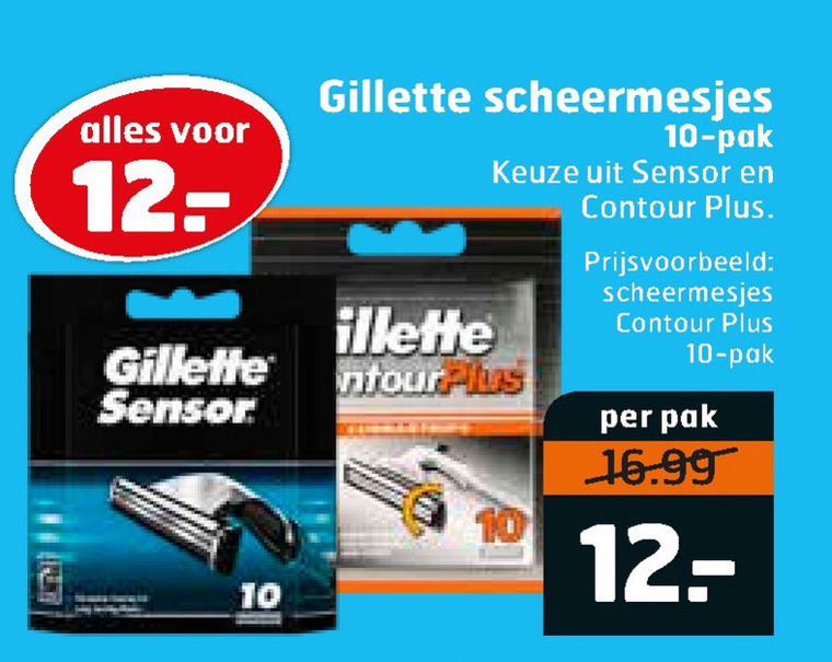 Gillette   scheermesjes folder aanbieding bij  Trekpleister - details