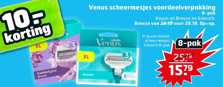 Gillette Venus   dames scheermesje folder aanbieding bij  Trekpleister - details