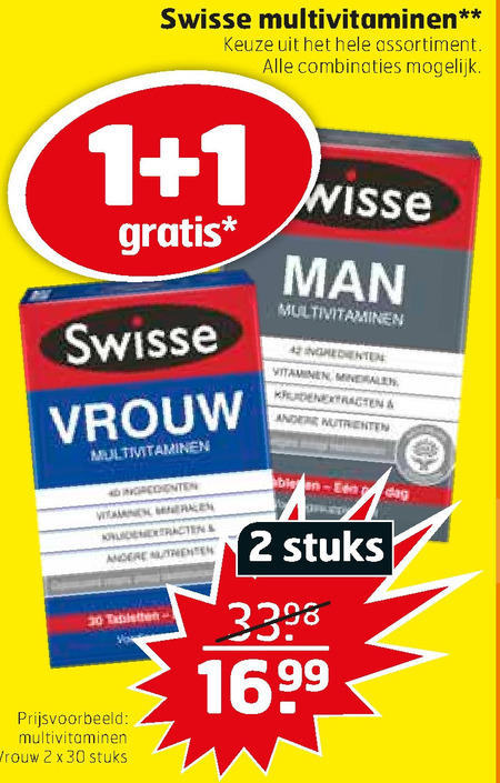 Swisse   multivitaminen folder aanbieding bij  Trekpleister - details