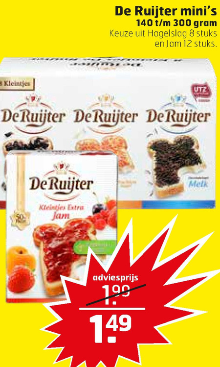 De Ruijter   hagelslag, jam folder aanbieding bij  Trekpleister - details