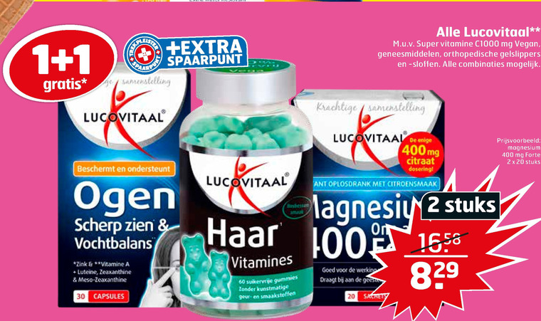 Lucovitaal   vitamine, voedingssupplement folder aanbieding bij  Trekpleister - details