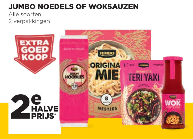 Jumbo Huismerk   woksaus, noodles folder aanbieding bij  Jumbo - details