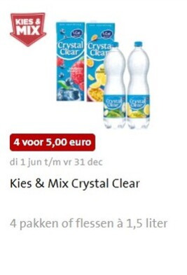 Crystal Clear   fruitdrank folder aanbieding bij  Jumbo - details