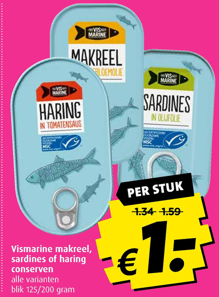 Vis Marine   sardientjes, makreelconserven folder aanbieding bij  Boni - details