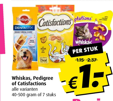 Pedigree Dentastix   hondensnacks, kattensnacks folder aanbieding bij  Boni - details