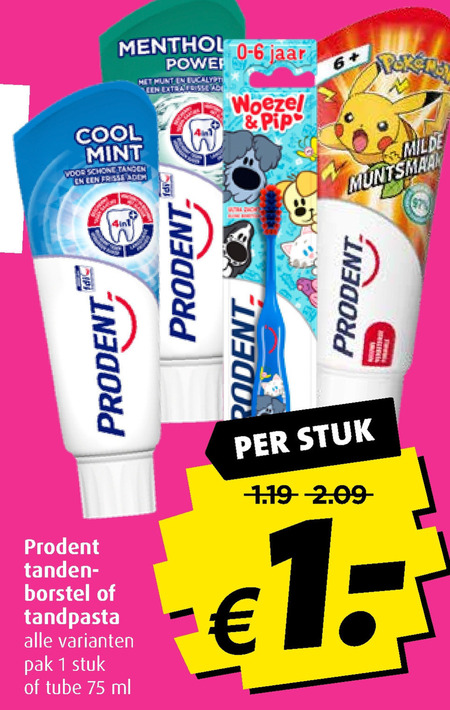 Prodent   tandenborstel, tandpasta folder aanbieding bij  Boni - details