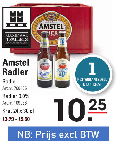 Amstel   radler bier folder aanbieding bij  Sligro - details