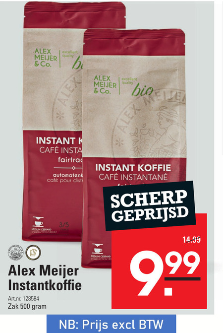 Alex Meijer   oploskoffie folder aanbieding bij  Sligro - details