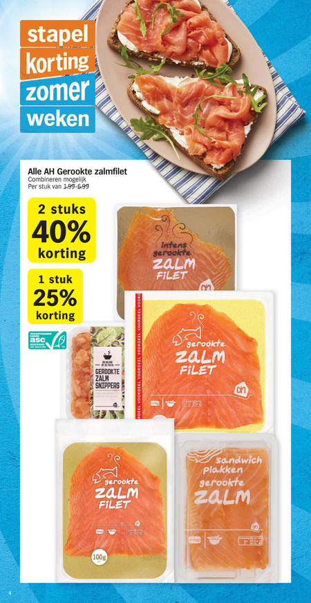 Albert Heijn Huismerk   gerookte zalmfilet folder aanbieding bij  Albert Heijn - details