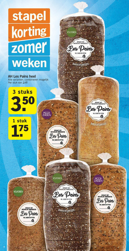 Les Pains   brood folder aanbieding bij  Albert Heijn - details