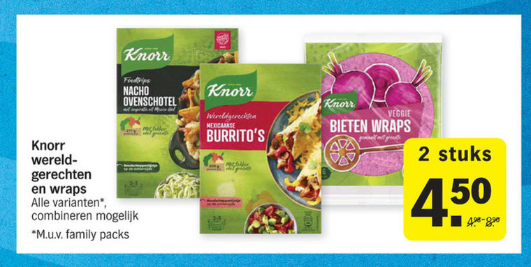 Knorr   tortilla, maaltijdmix folder aanbieding bij  Albert Heijn - details