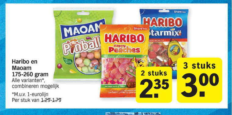 Haribo   snoep folder aanbieding bij  Albert Heijn - details