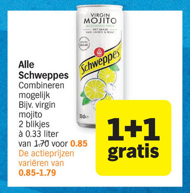 Schweppes   frisdrank folder aanbieding bij  Albert Heijn - details