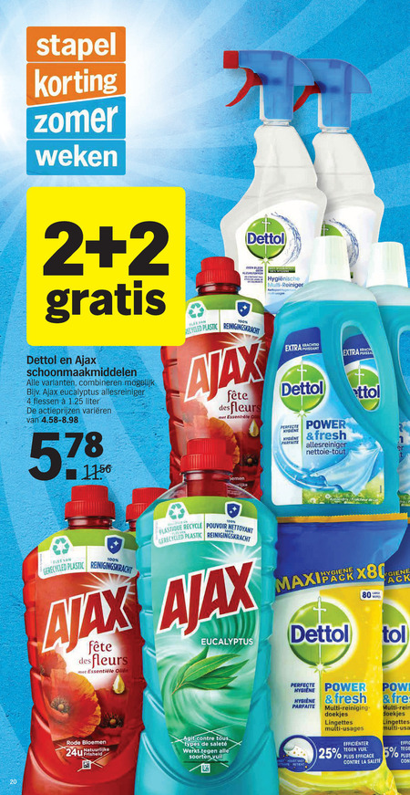 Ajax   allesreiniger, vochtige schoonmaakdoekjes folder aanbieding bij  Albert Heijn - details