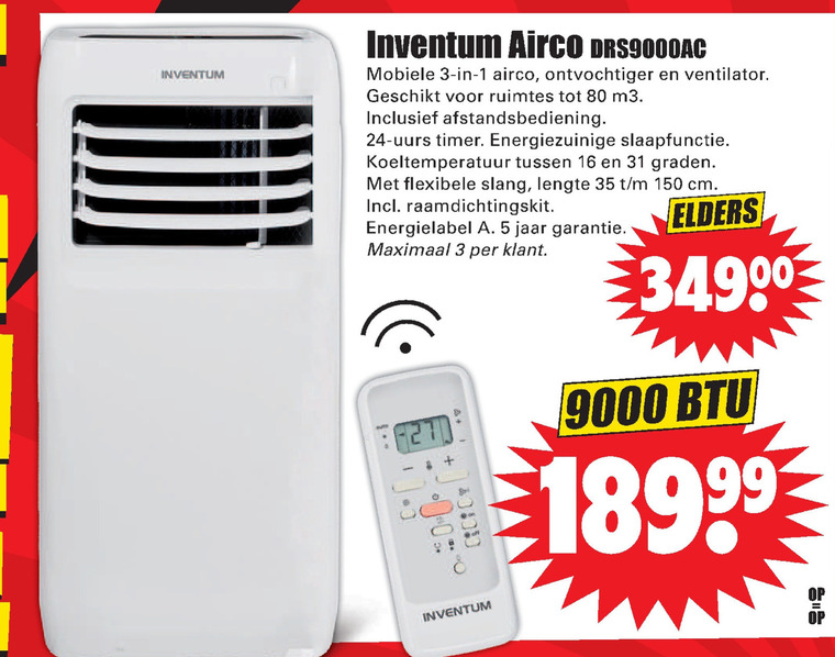 Inventum   airconditioner folder aanbieding bij  Dirk - details