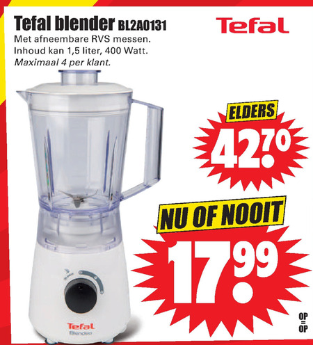 Tefal   blender folder aanbieding bij  Dirk - details