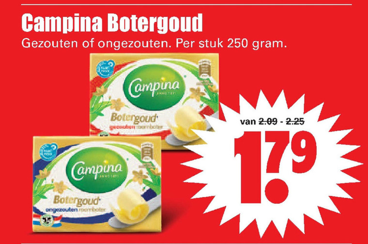 Campina   roomboter folder aanbieding bij  Dirk - details