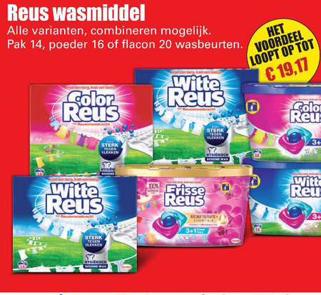 Witte Reus   wasmiddel folder aanbieding bij  Dirk - details