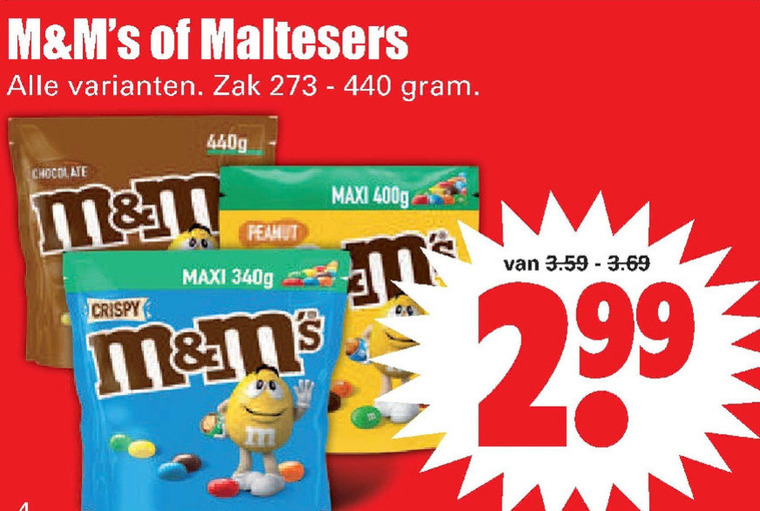 Maltesers   chocolade, chocoladepindas folder aanbieding bij  Dirk - details