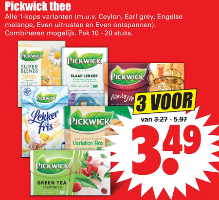 Pickwick   thee folder aanbieding bij  Dirk - details