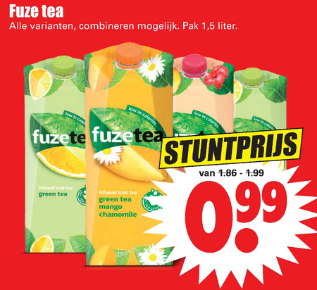 Fuze Tea   ice tea folder aanbieding bij  Dirk - details