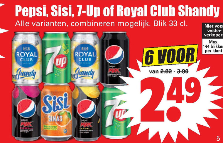 Royal Club   cola, frisdrank folder aanbieding bij  Dirk - details