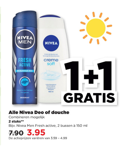 Nivea   deodorant, douchegel folder aanbieding bij  Plus - details