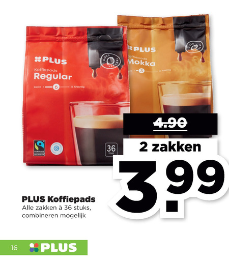 Plus Huismerk   koffiepad folder aanbieding bij  Plus - details