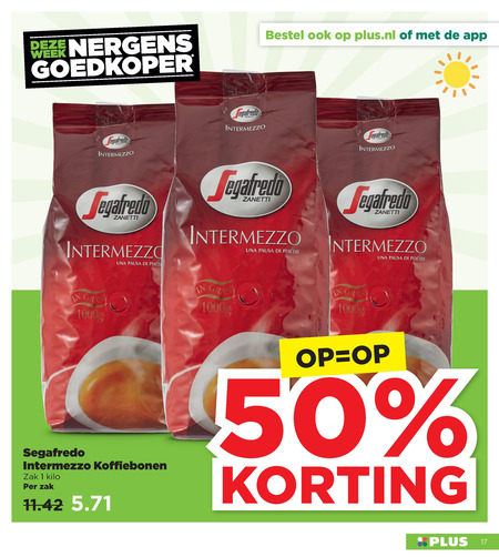 Segafredo   koffiebonen folder aanbieding bij  Plus - details