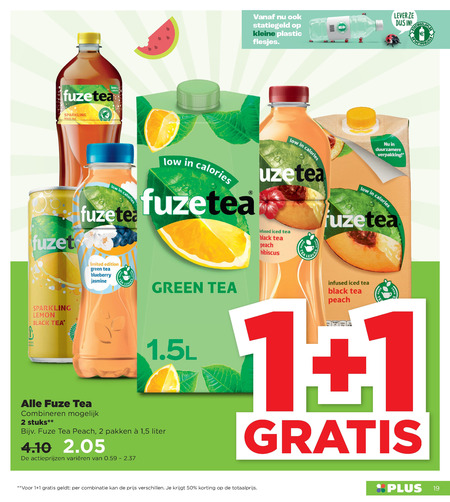 Fuze Tea   ice tea folder aanbieding bij  Plus - details