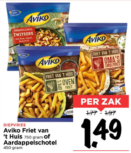 Aviko   patat, diepvriesmaaltijd folder aanbieding bij  Vomar - details