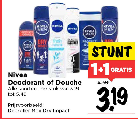 Nivea   douchegel, deodorant folder aanbieding bij  Vomar - details