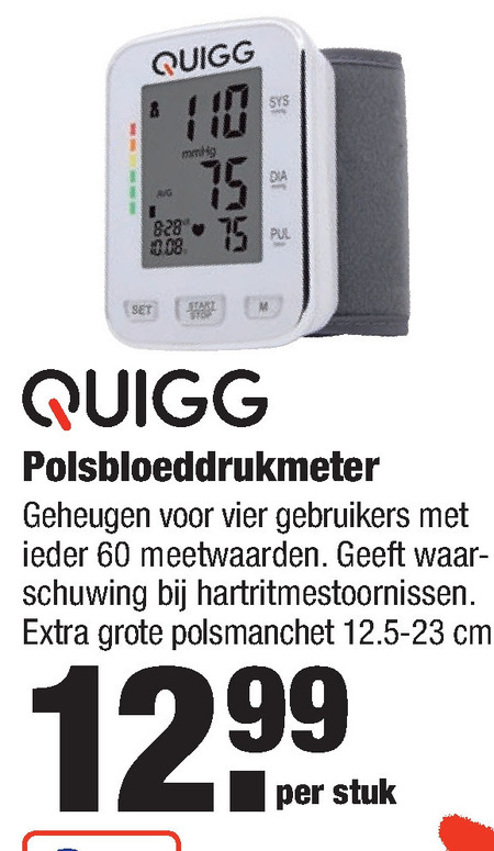 Quigg   bloeddrukmeter folder aanbieding bij  Aldi - details