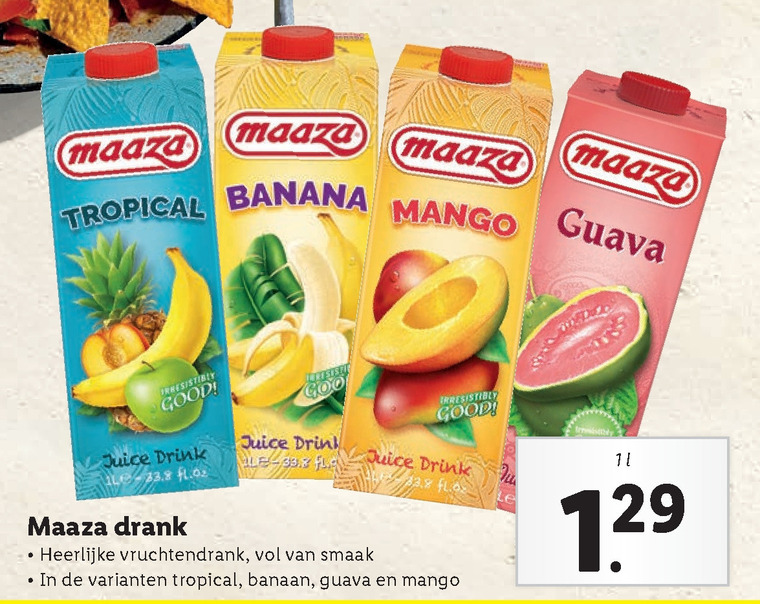 Maaza   fruitdrank folder aanbieding bij  Lidl - details