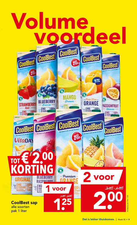 Coolbest   vruchtensap folder aanbieding bij  Deen - details